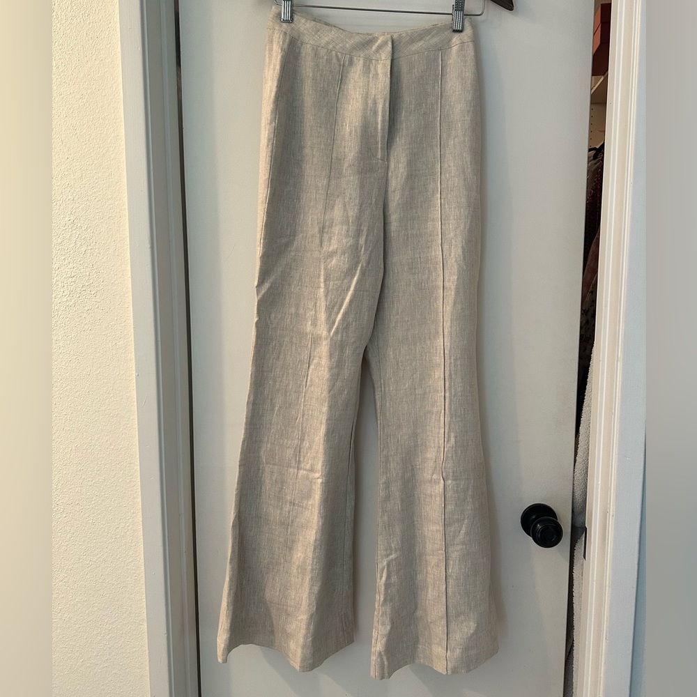 DISSH WILLOW NATURAL LINEN FLARE PANT